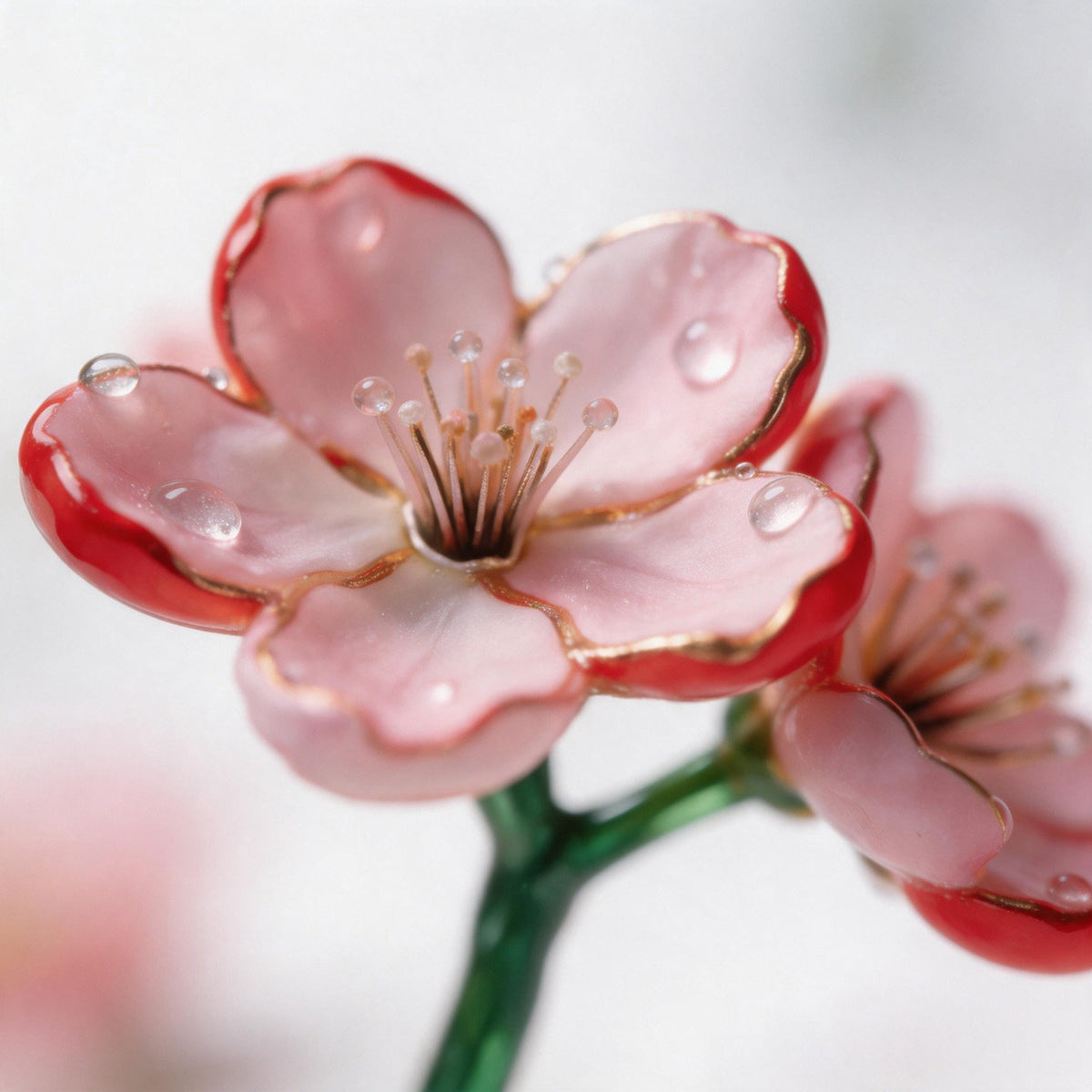 Pink Peach Blossom Pearl Brooch