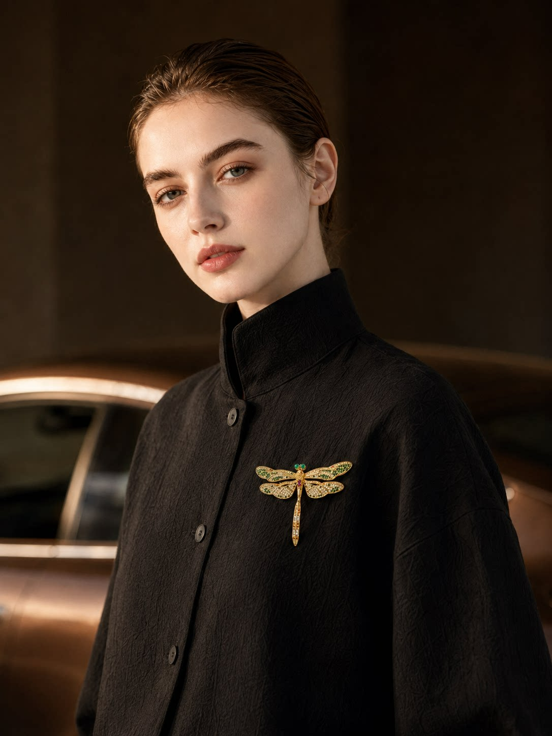 Golden Dragonfly Brooch