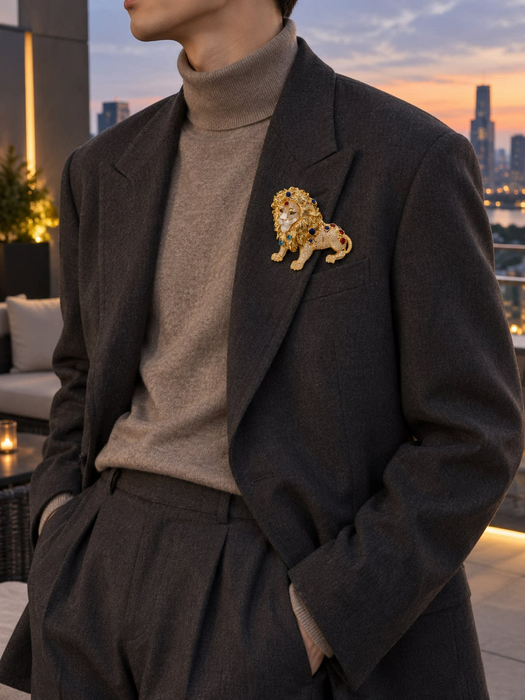 Lion Brooch