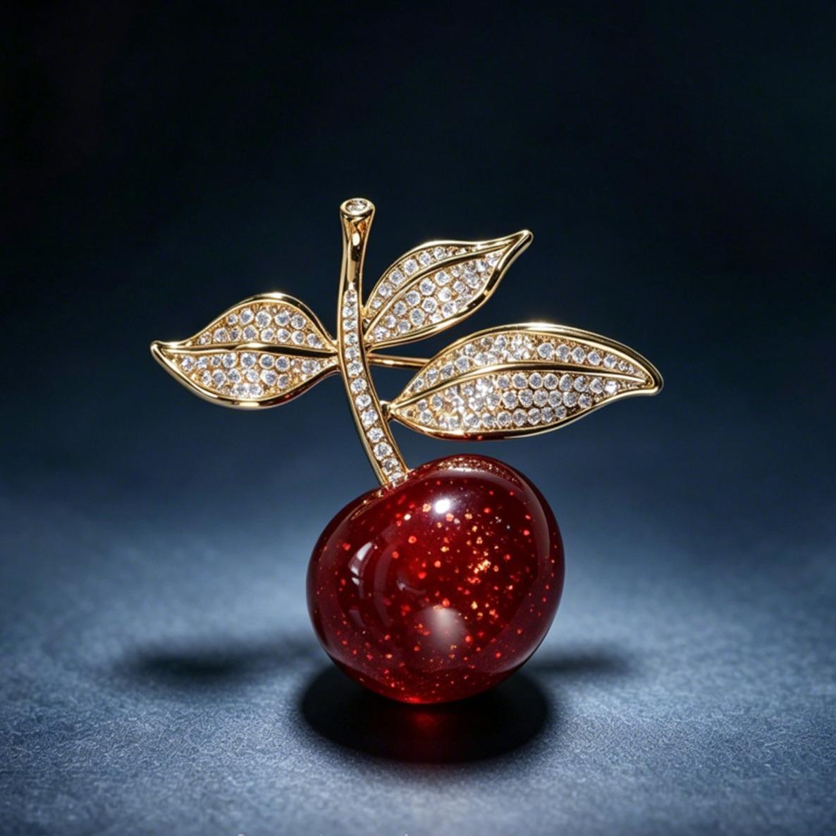 Red Cherry Brooch
