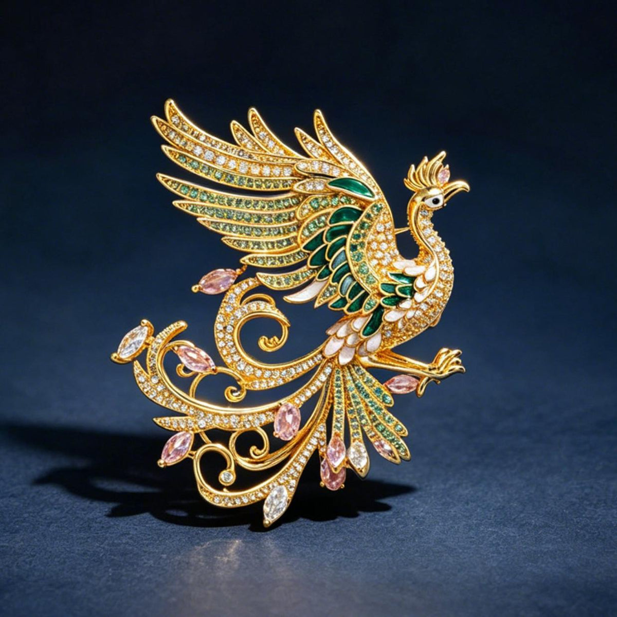 Golden Phoenix Brooch