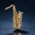 Golden Saxophone Brooc