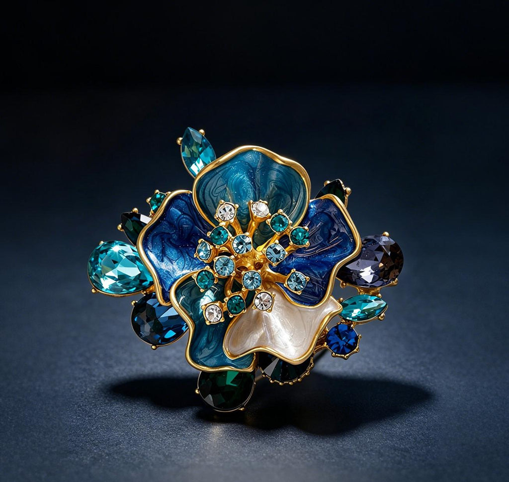 Enamel Flower Brooch