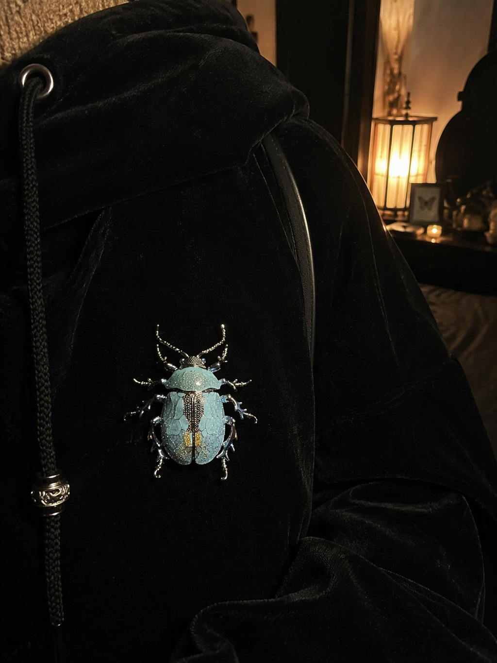Enamel Beetle Brooch