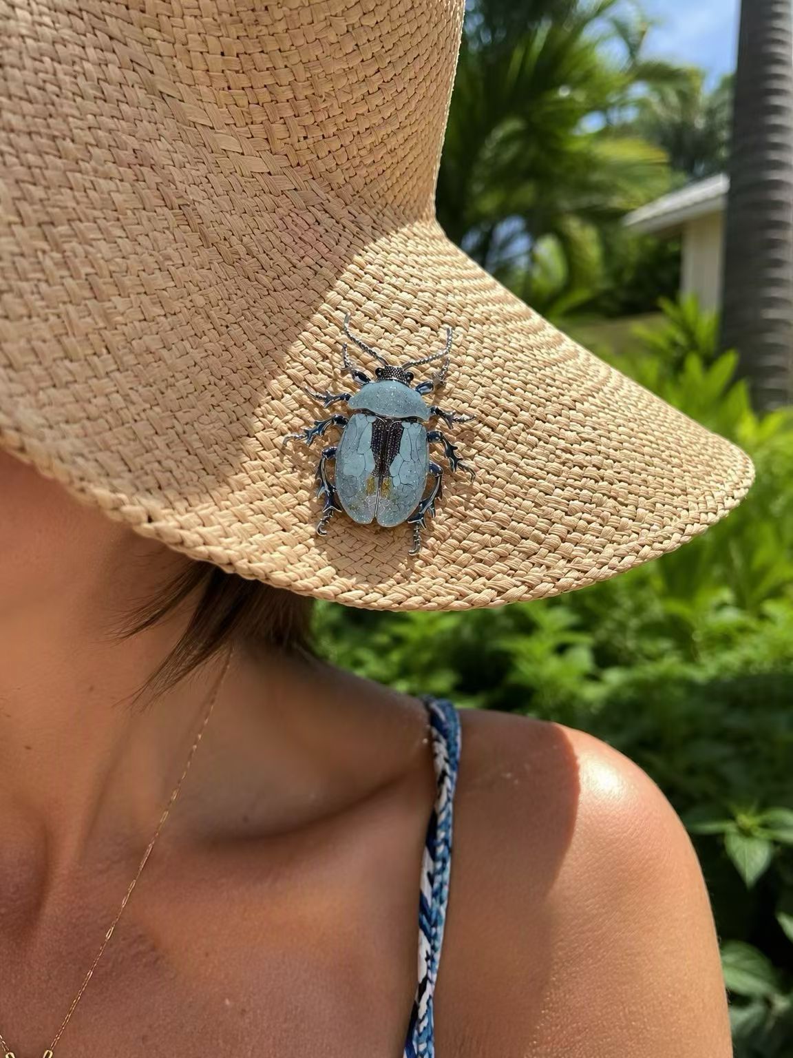 Enamel Beetle Brooch