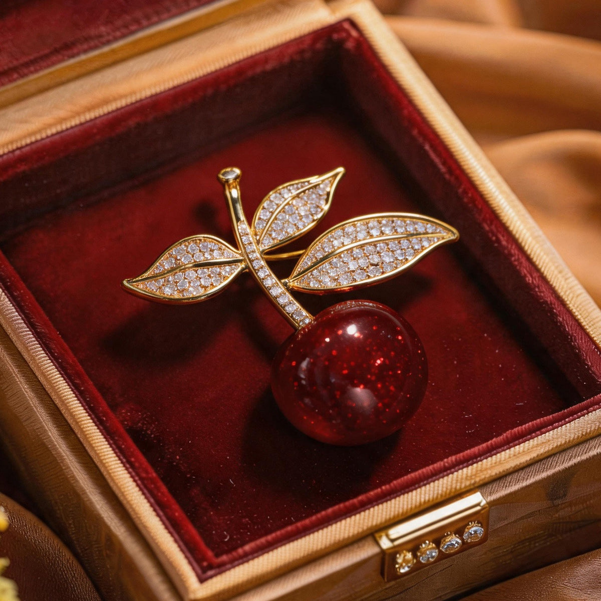 Red Cherry Brooch