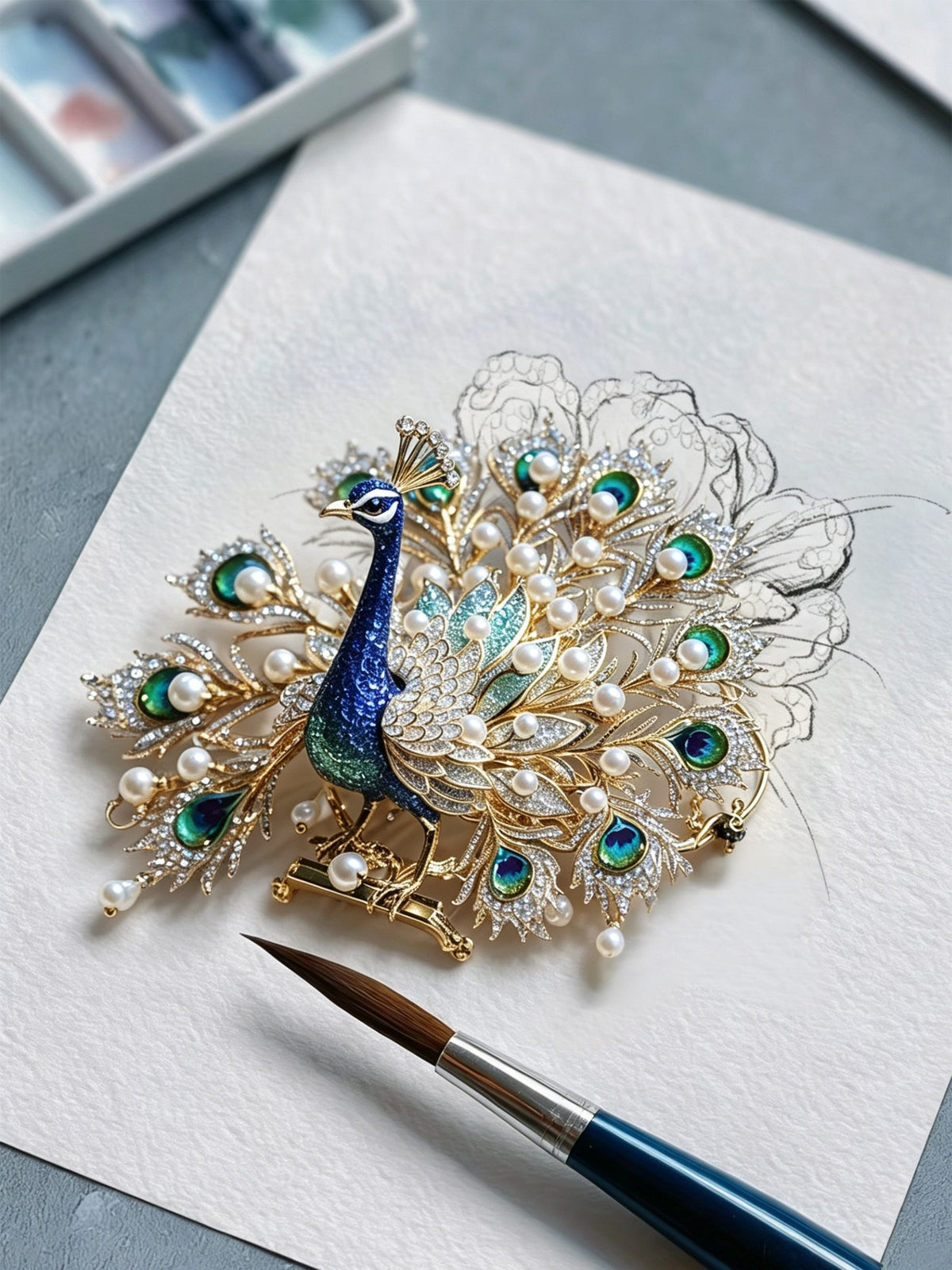 Peacock Brooch