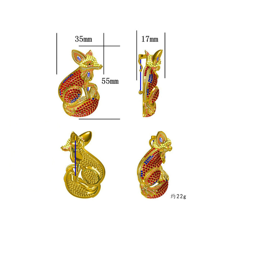 Pink Fox brooch