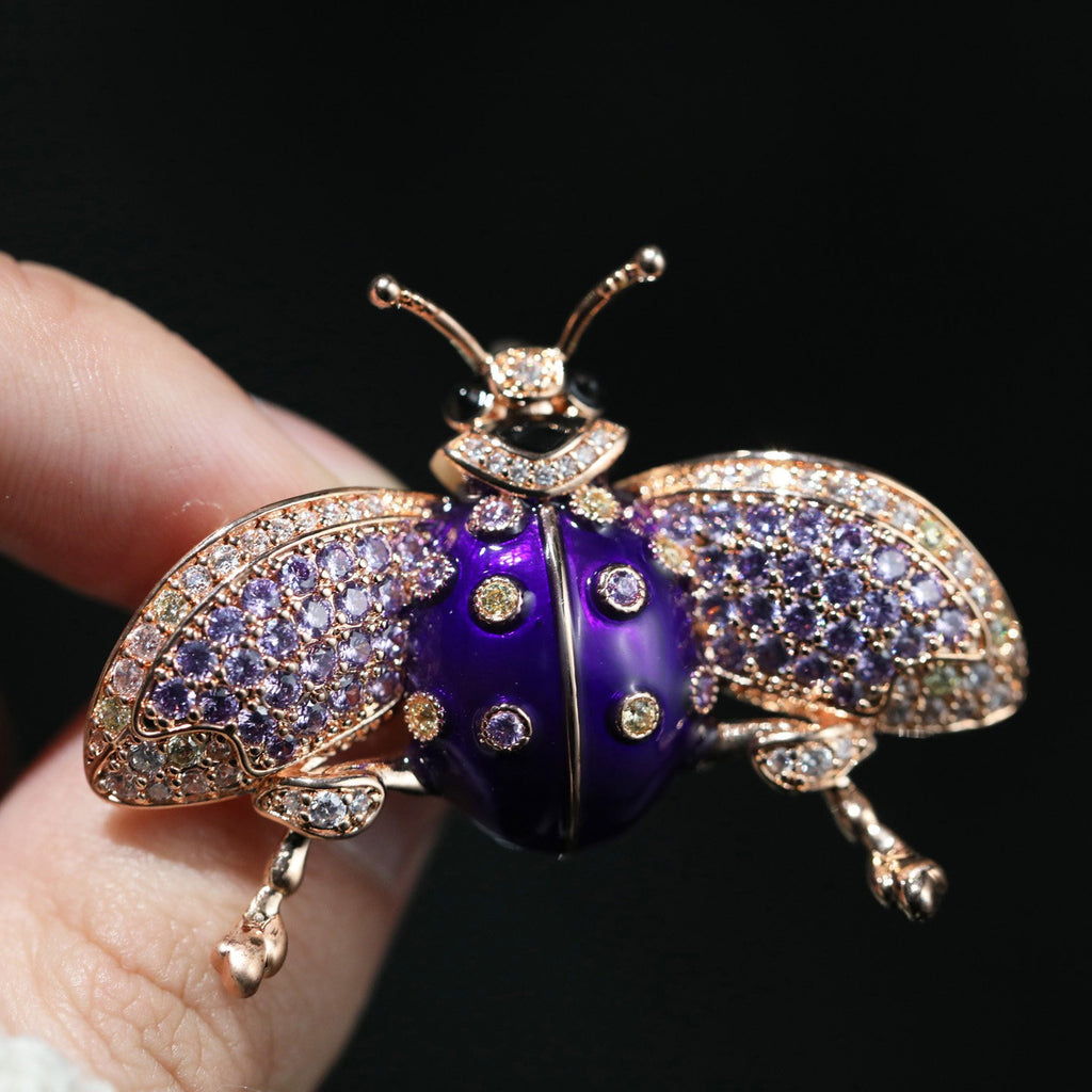 Purple Ladybug Brooch
