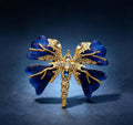 Deep Blue Enamel Butterfly Brooch
