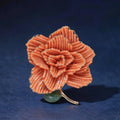 Handmade Coral Red Beaded Rose Brooch