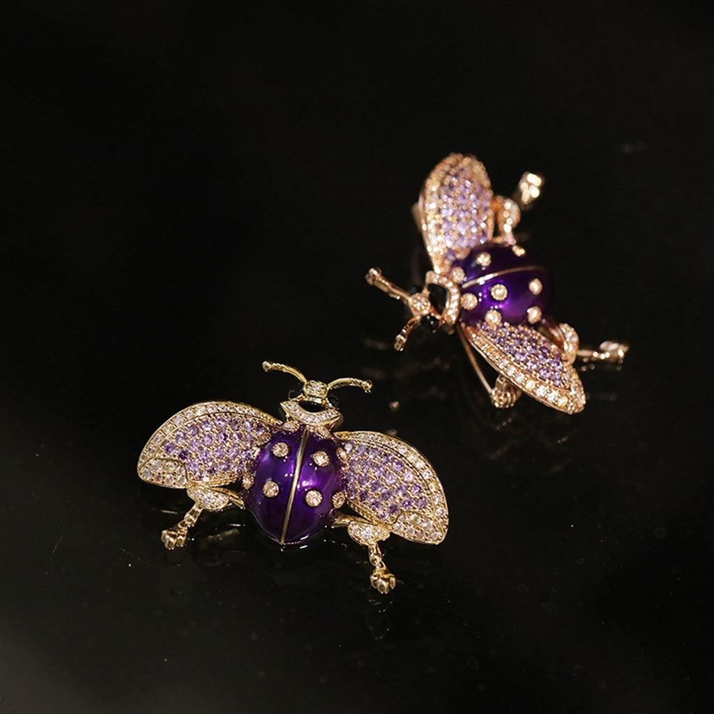 Purple Ladybug Brooch