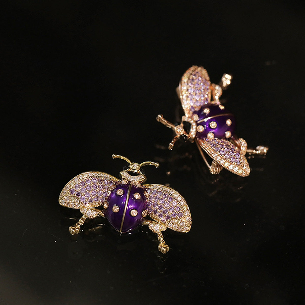 Purple Ladybug Brooch