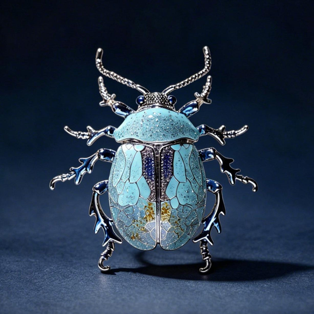 Enamel Beetle Brooch