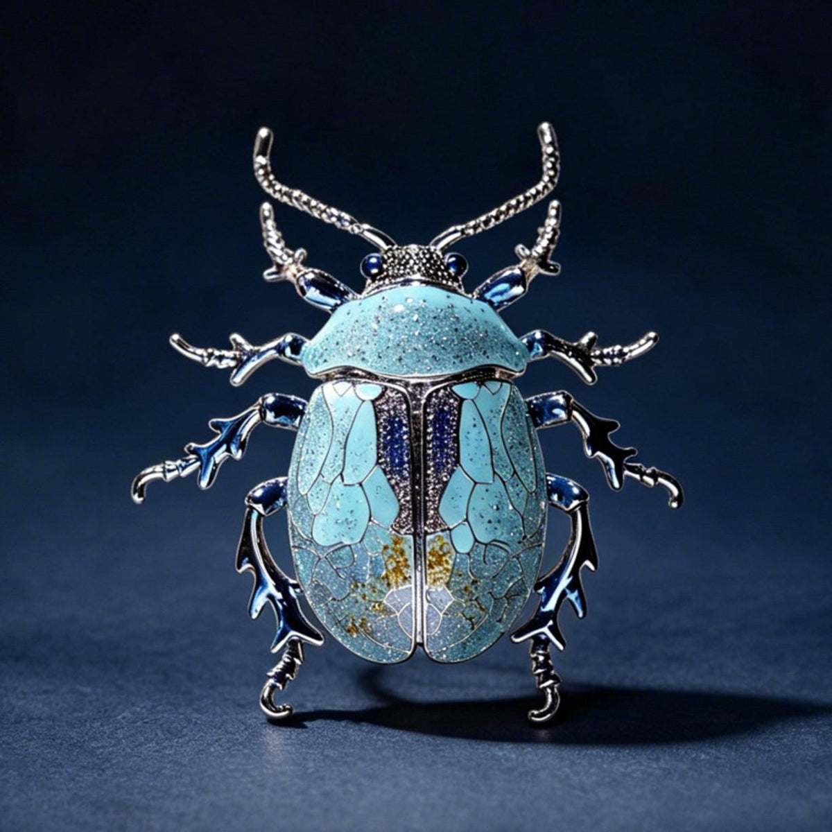 Enamel Beetle Brooch