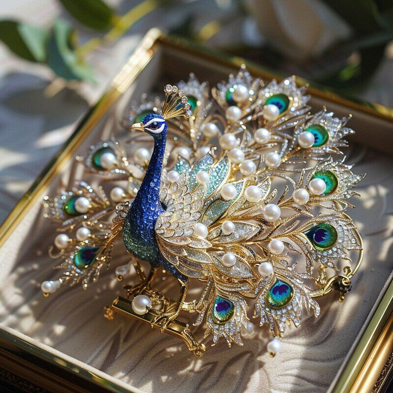 Peacock Brooch