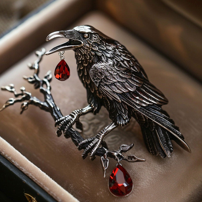 Raven Brooch