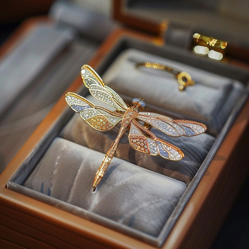 Golden Dragonfly Brooch