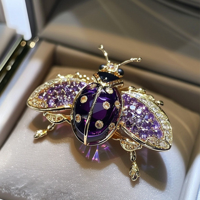 Purple Ladybug Brooch