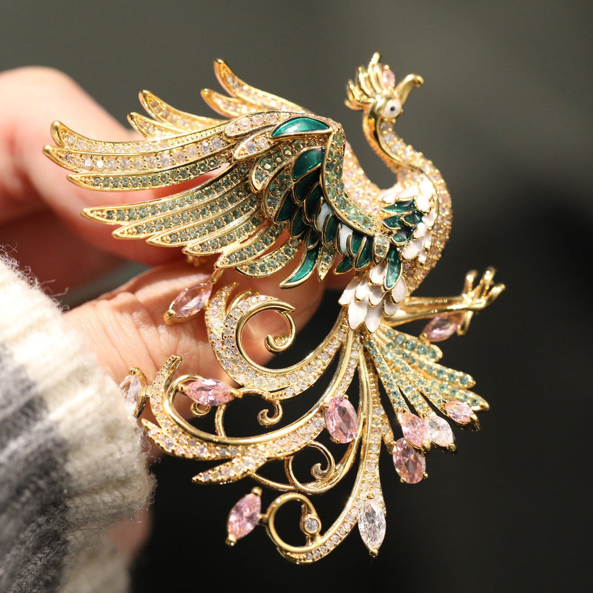 Golden Phoenix Brooch