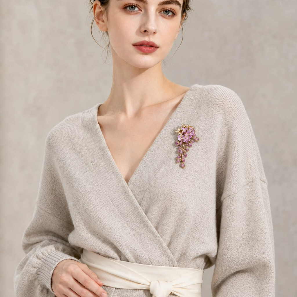 Purple Wisteria Brooch