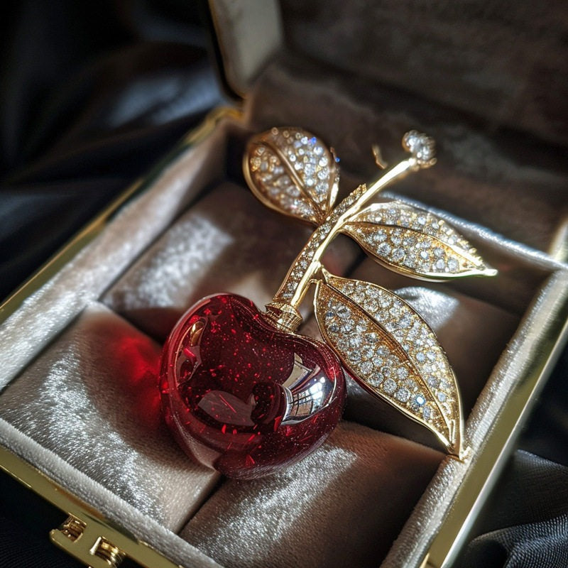 Red Cherry Brooch