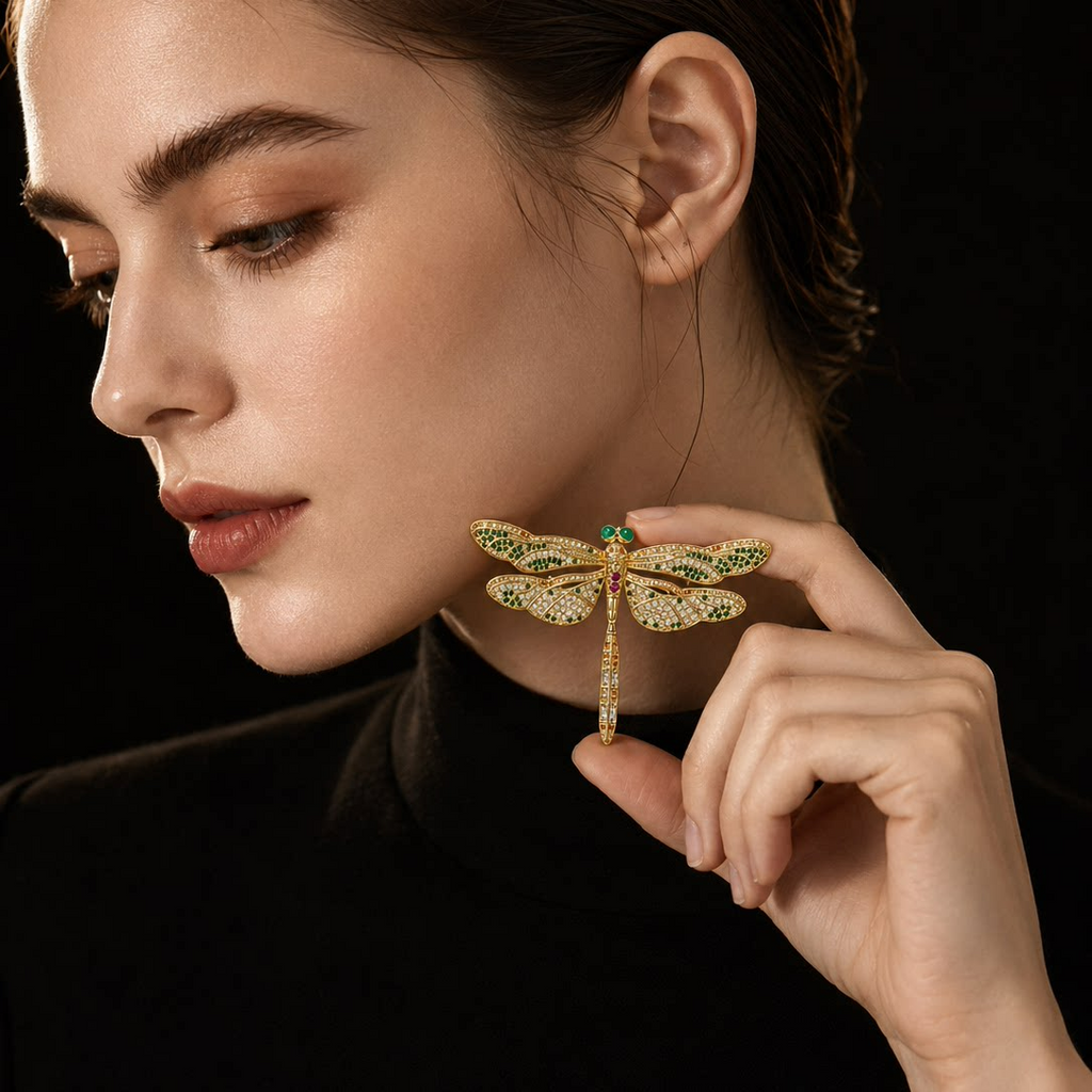 Golden Dragonfly Brooch