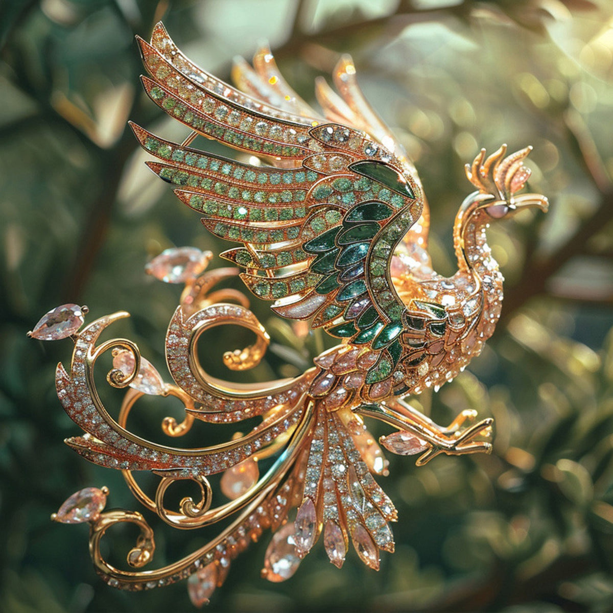 Golden Phoenix Brooch