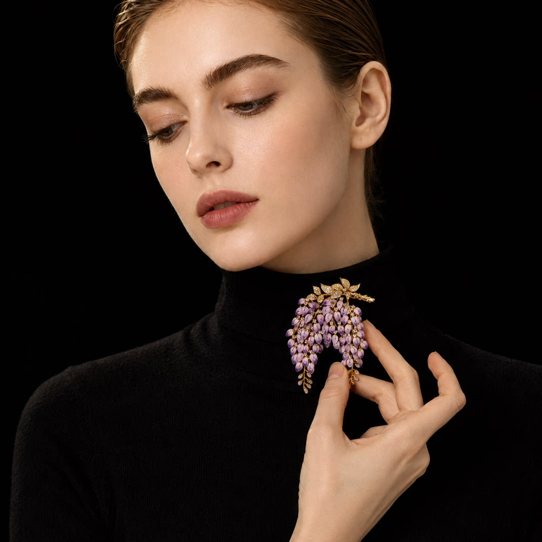 Purple Wisteria Brooch