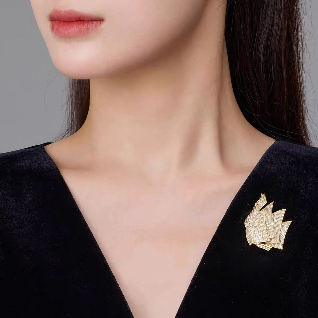 Vintage Sailing Ship Brooch
