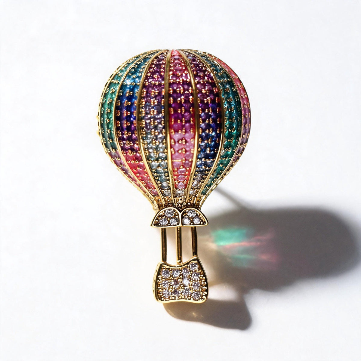 Rainbow Hot Air Balloon Brooch
