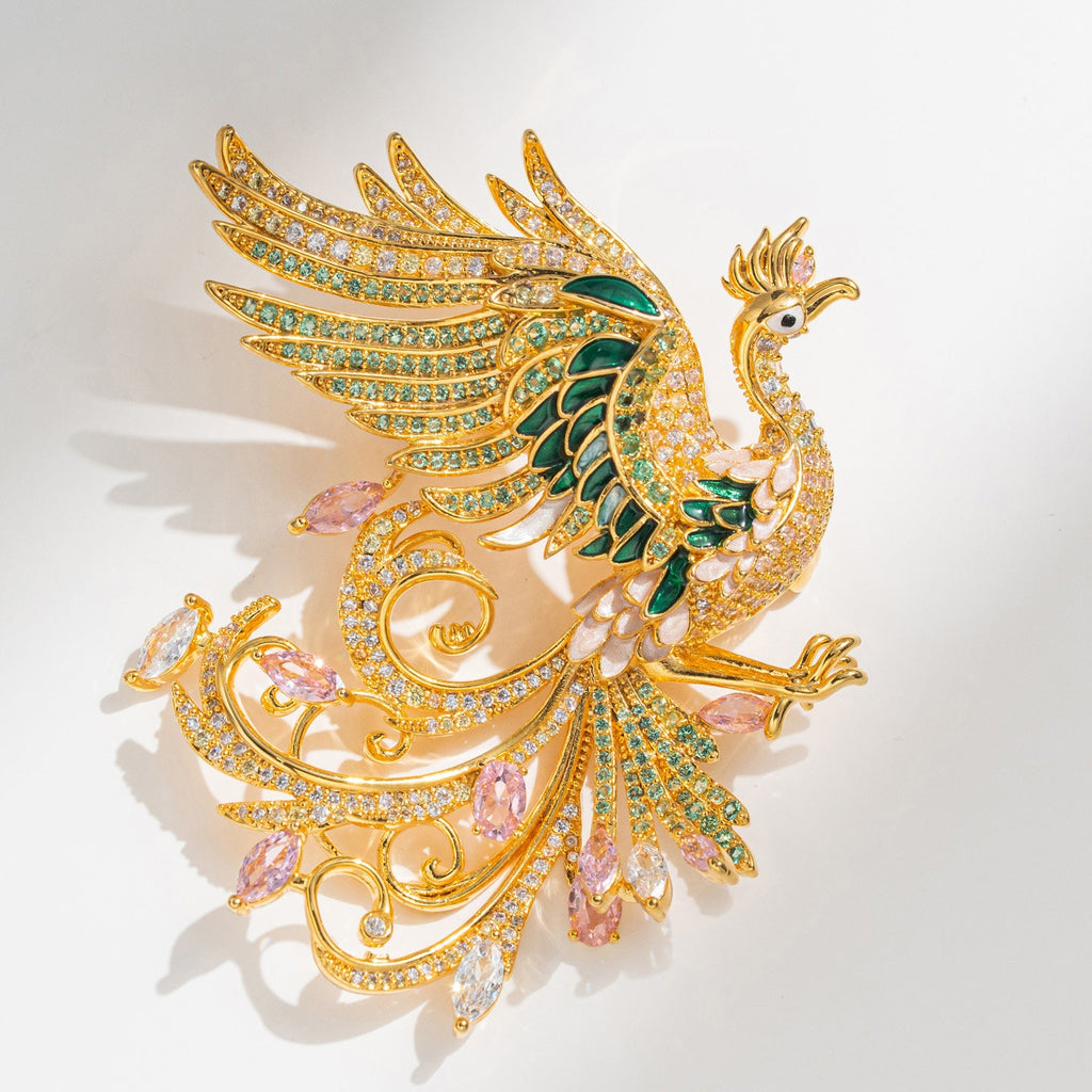 Golden Phoenix Brooch