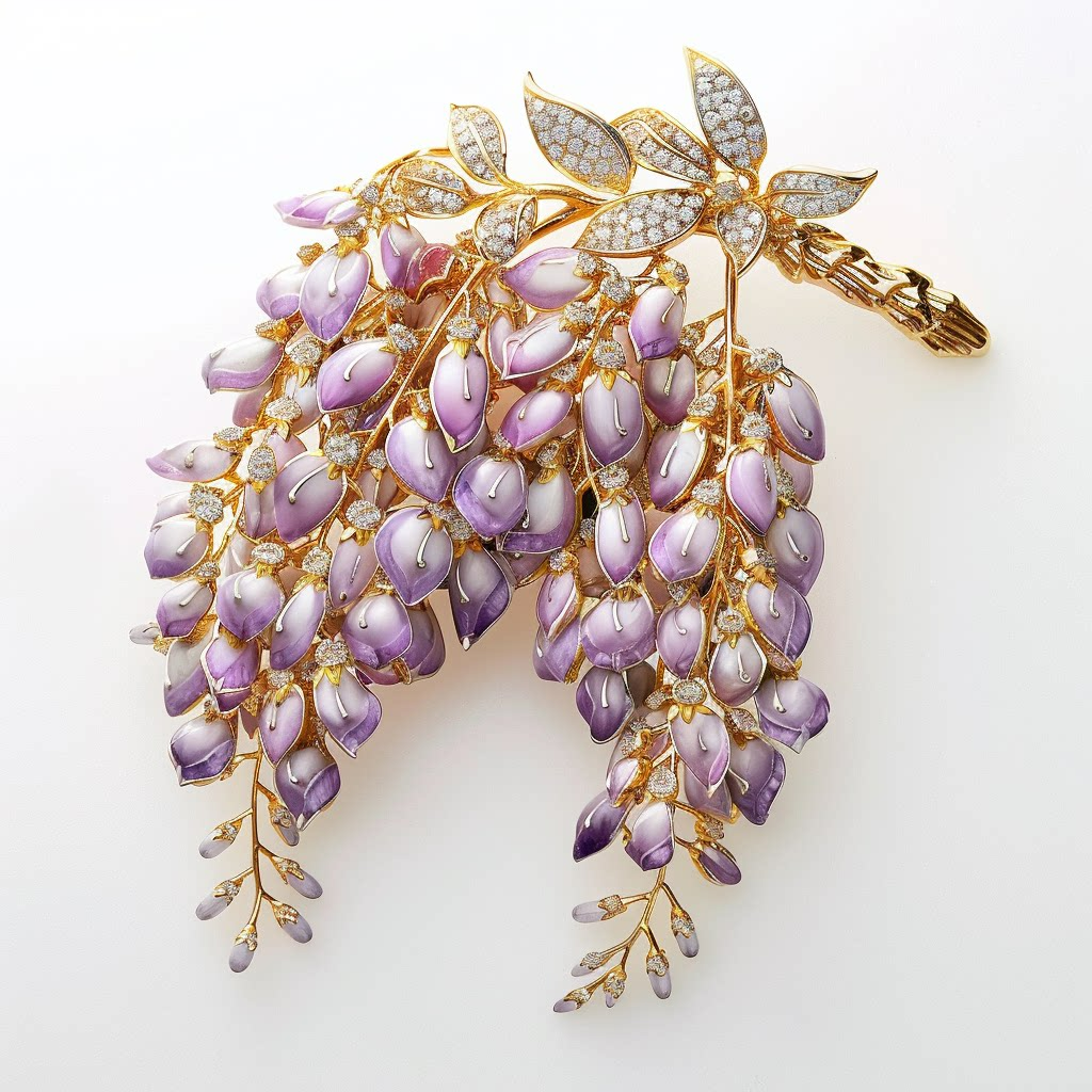 Purple Wisteria Brooch