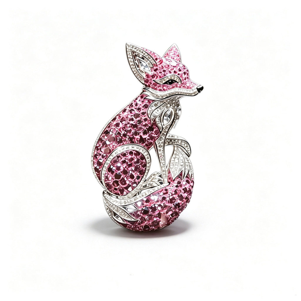 Pink Fox brooch