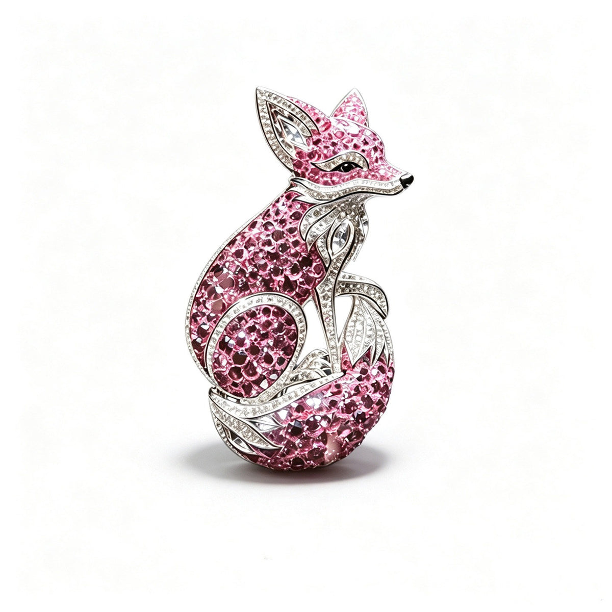 Pink Fox brooch