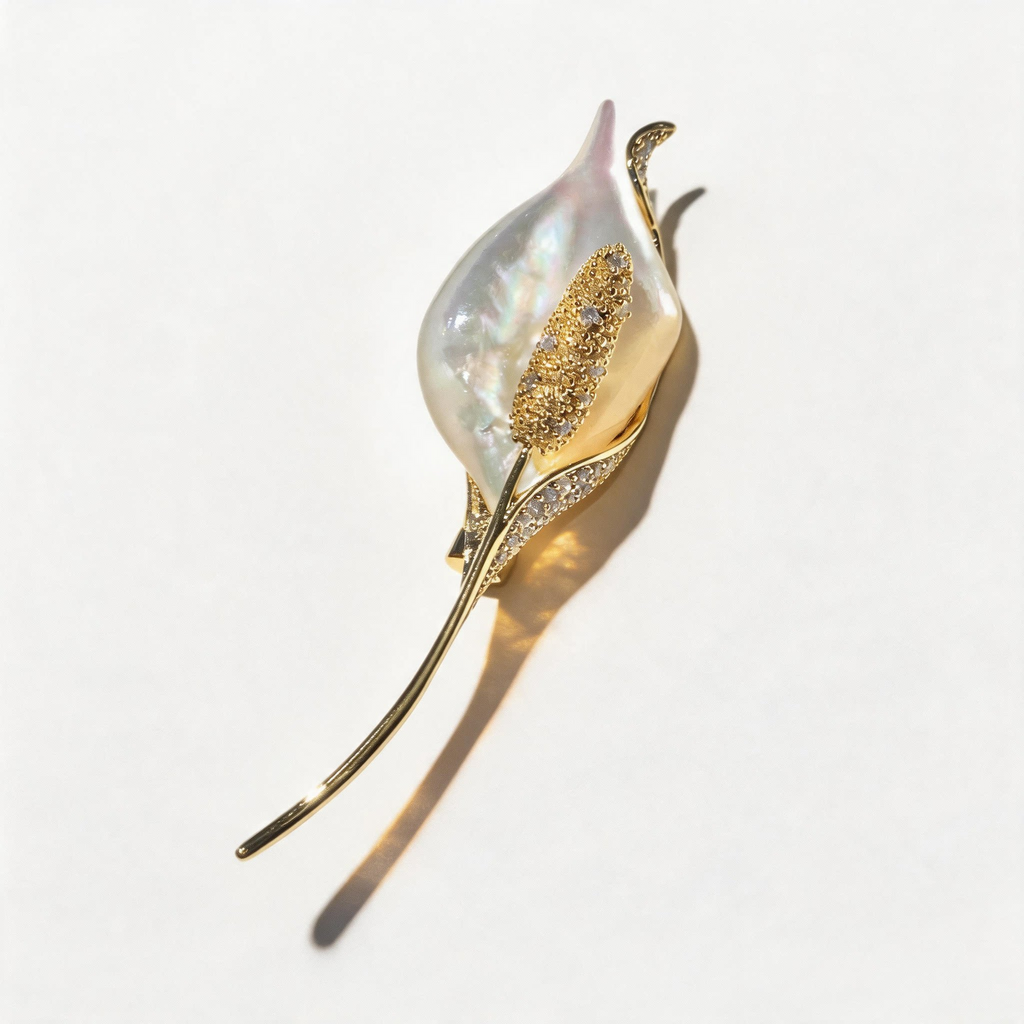 Mother of Pearl Calla Lily Brooch
