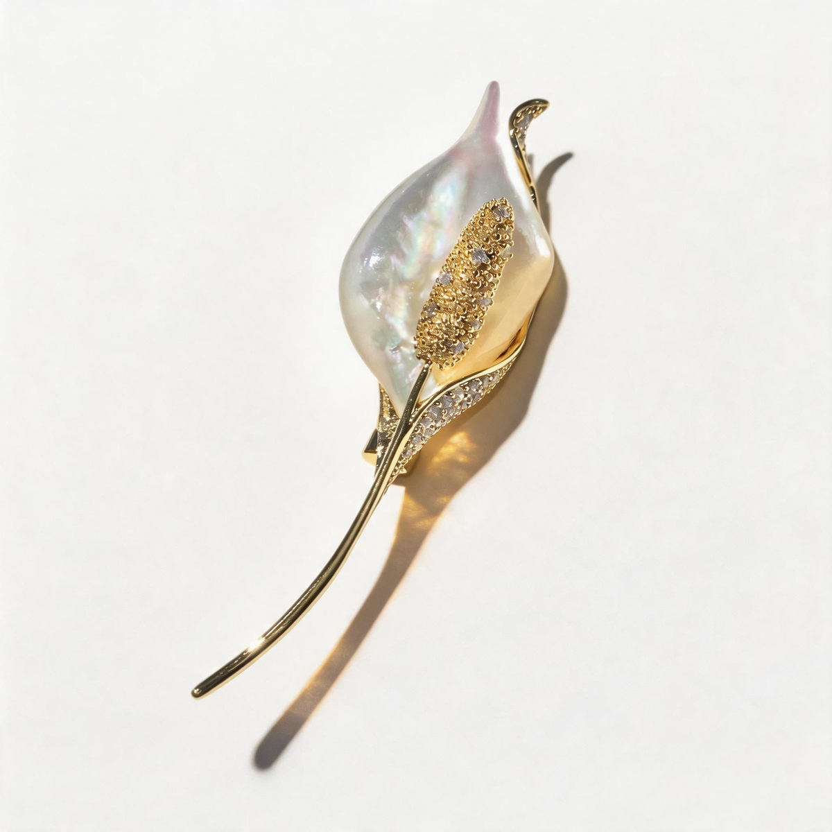 Mother of Pearl Calla Lily Brooch