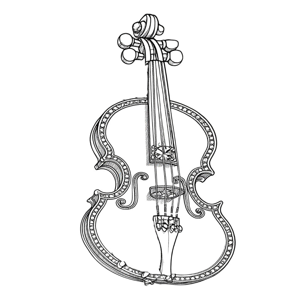 Violin Brooch, YURACH  Brooch